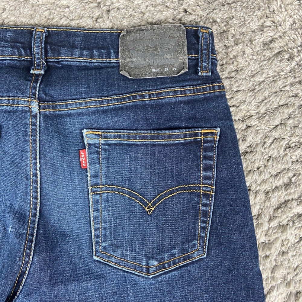 Levi's 511 Performance Slim Jeans Womens 18 Reg Blue Denim Dark Wash Casual